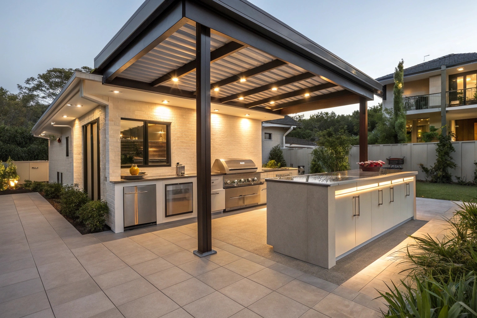 Outdoor kitchen pergola installed at Upper Coomera family home